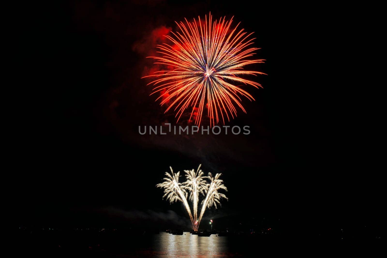 Red And White Fireworks