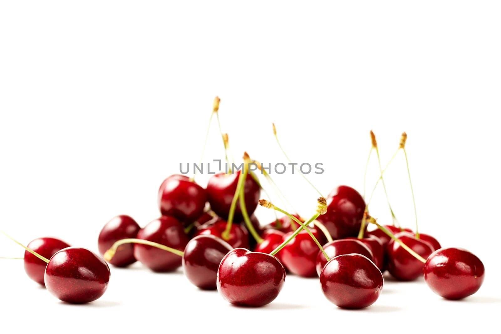 Cherries on white