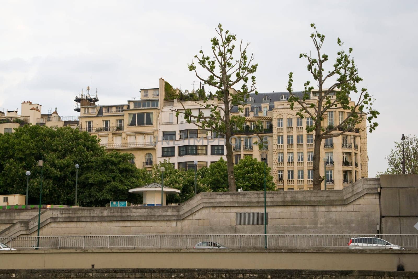 Paris and the river Seine at sunset