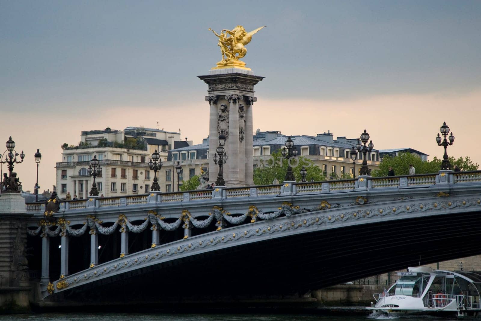 Paris and the river Seine at sunset