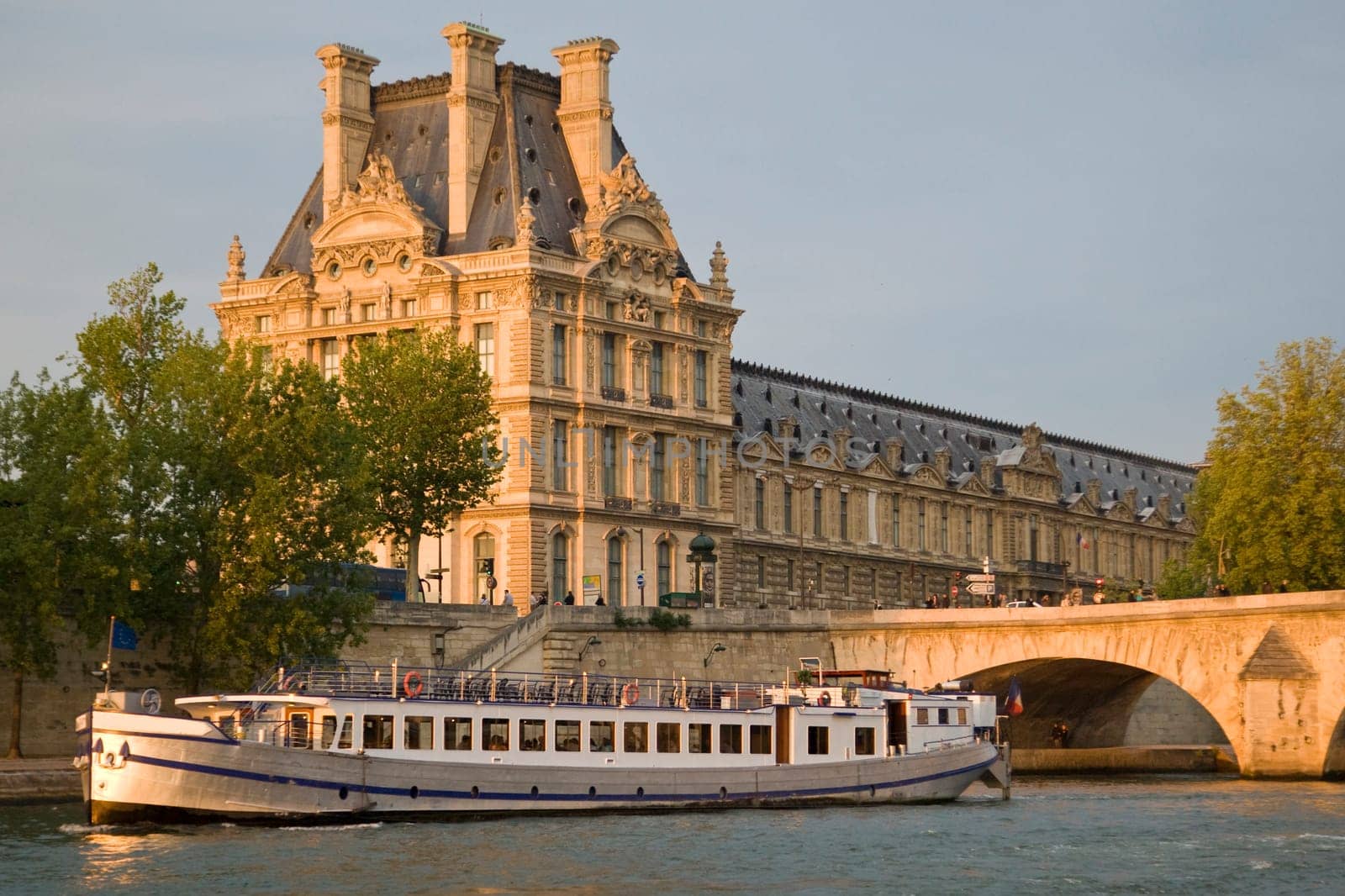 Paris and the river Seine at sunset