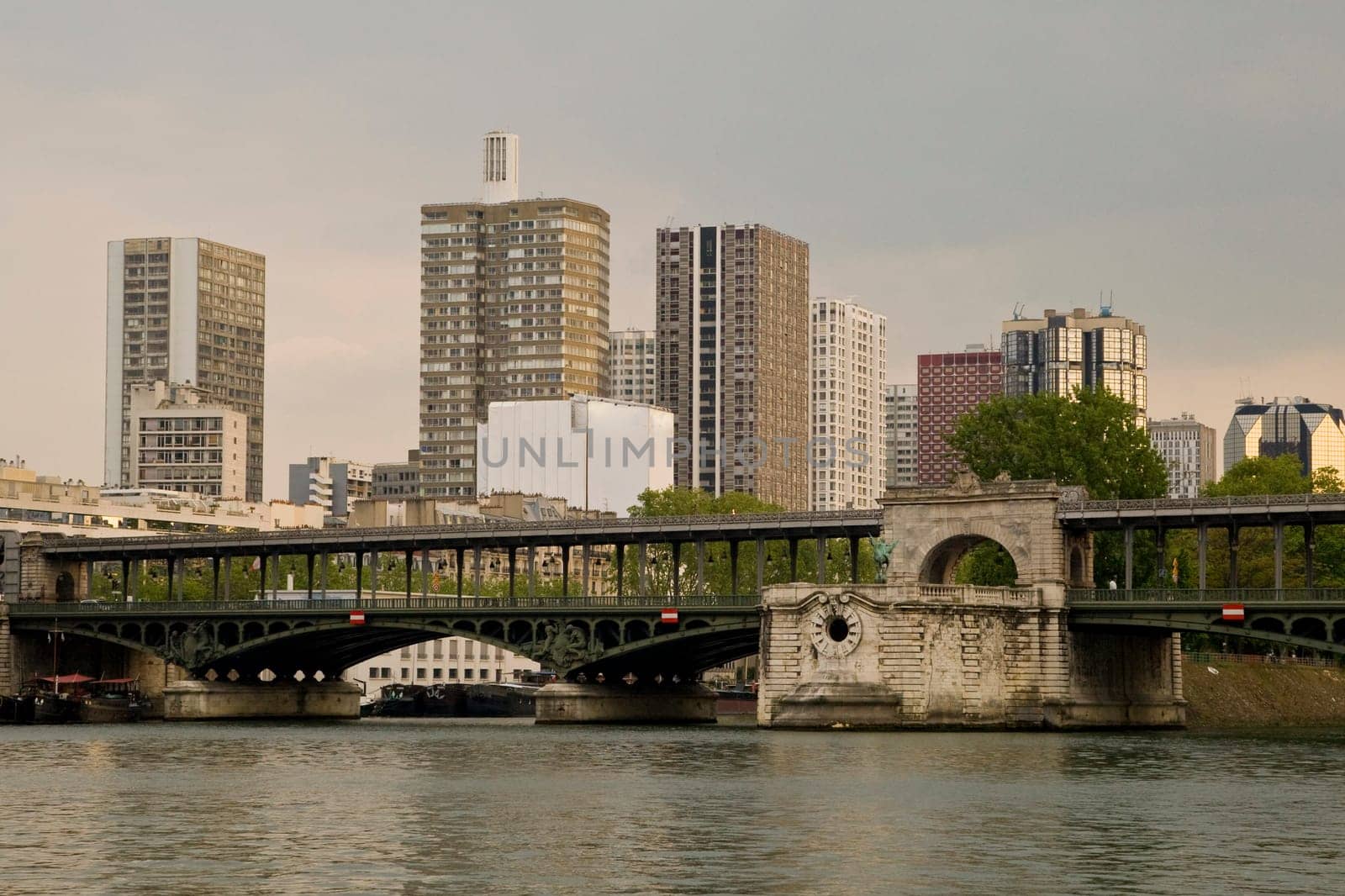 Paris and the river Seine at sunset