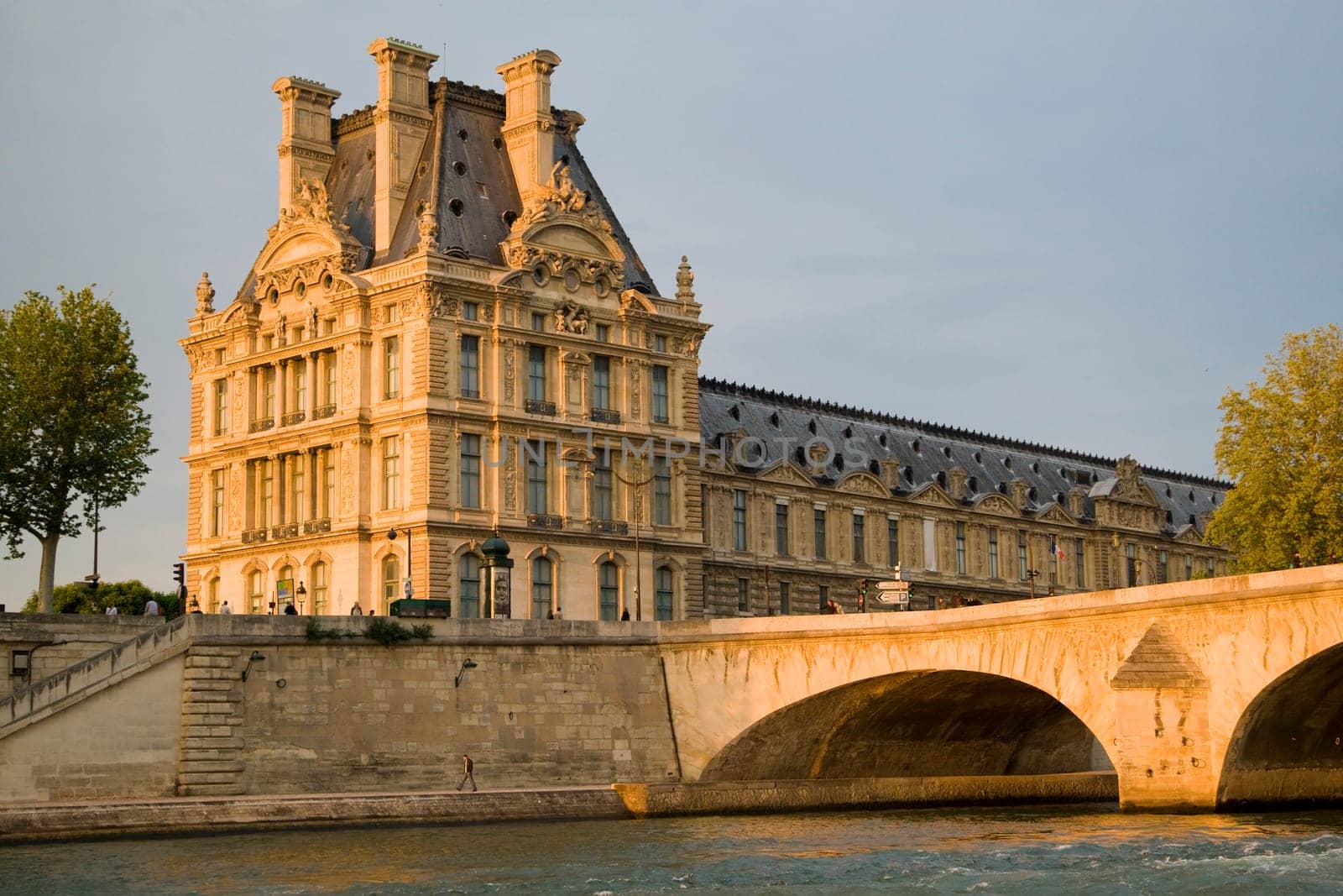 Paris and the river Seine at sunset
