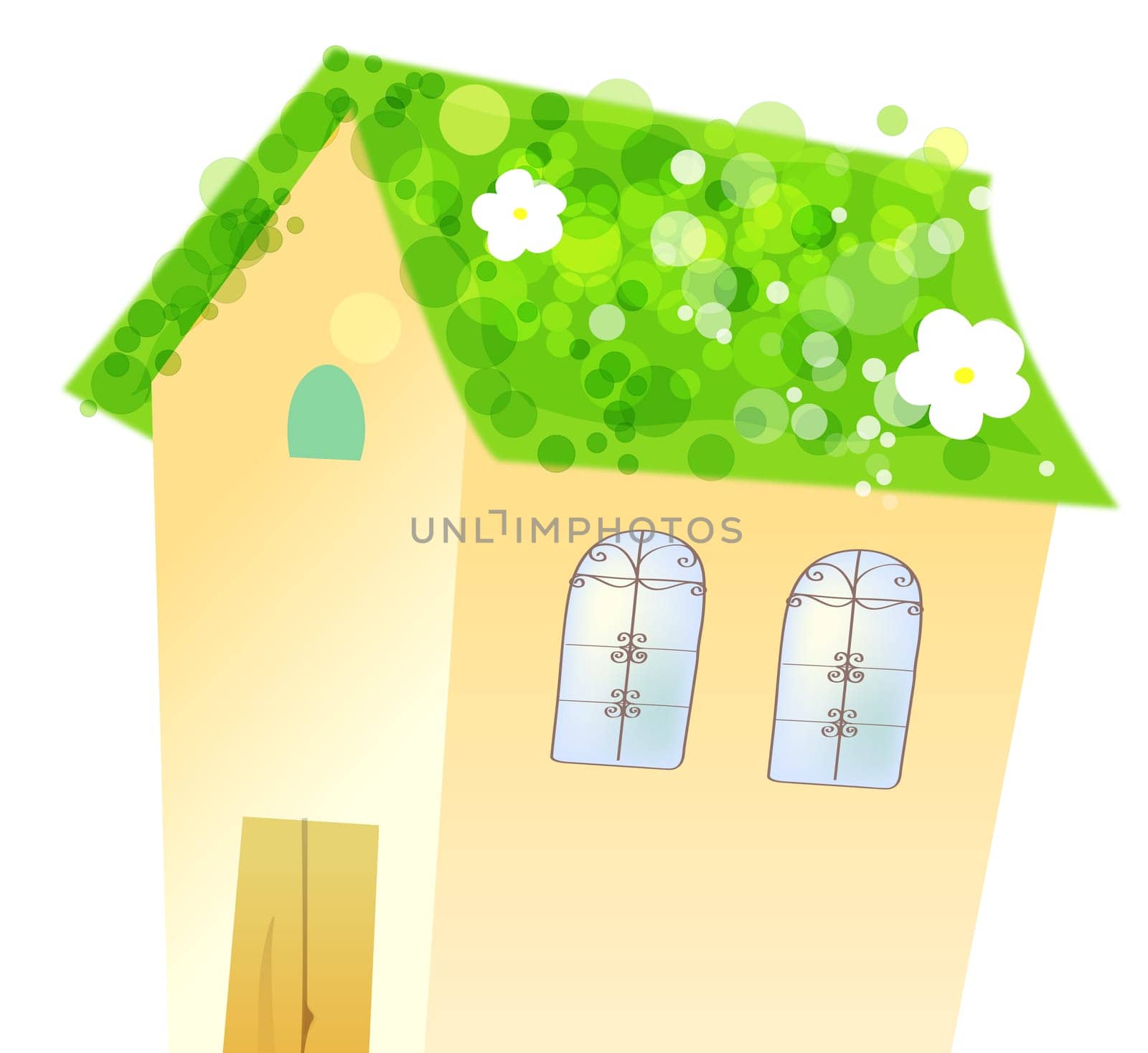 house and flower
