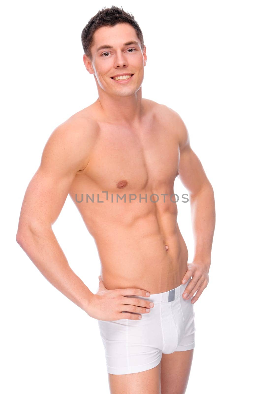 Young man with underwear