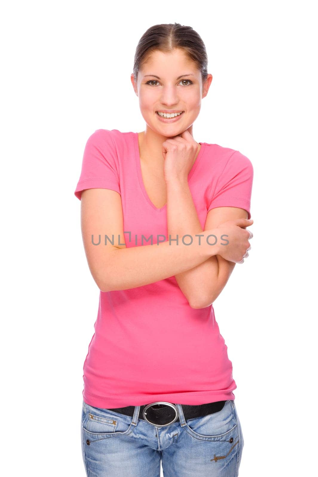 happy woman without isolated