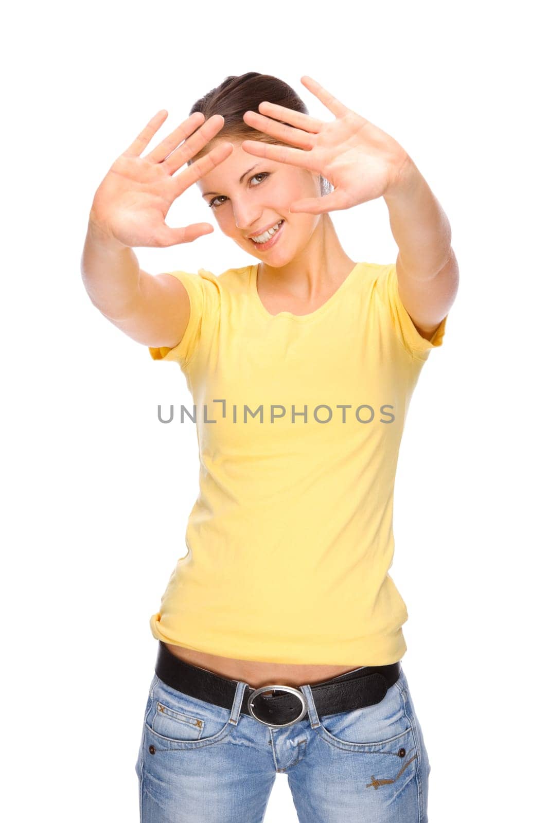 happy woman without isolated
