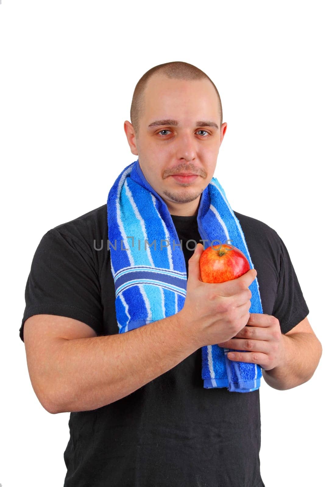 Sportsman with apple
