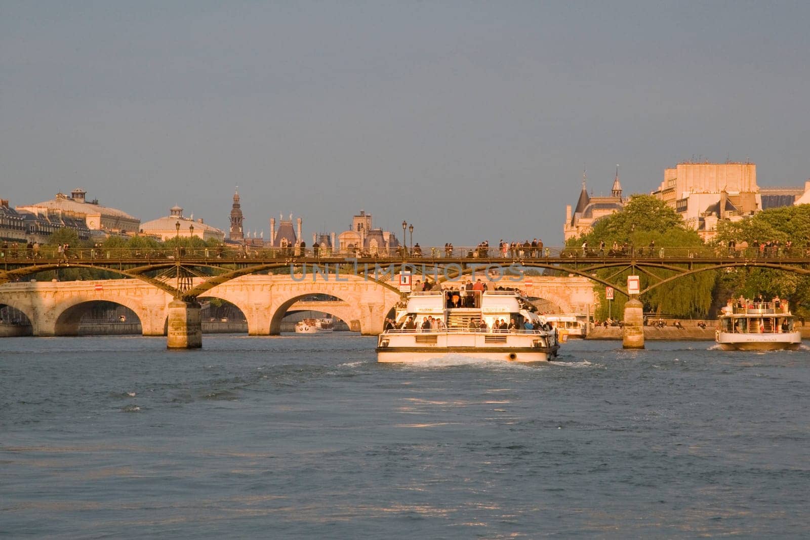Paris and the river Seine at sunset