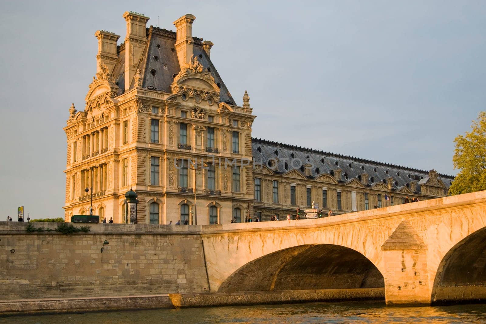 Paris and the river Seine at sunset