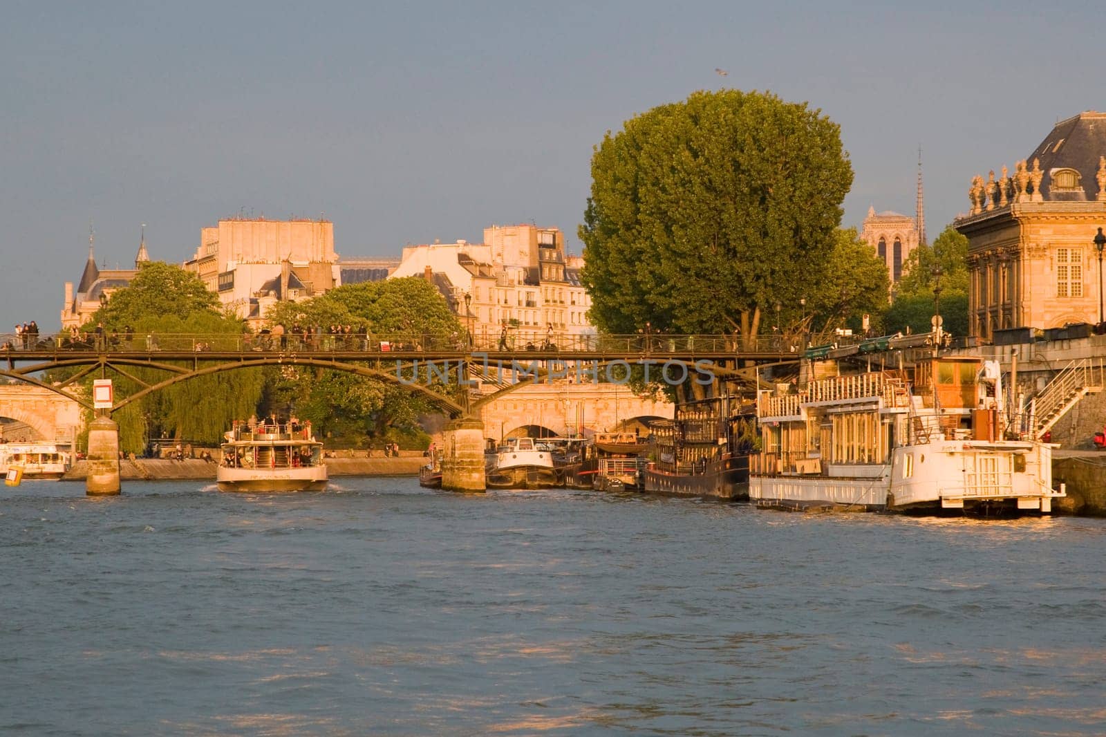 Paris and the river Seine at sunset