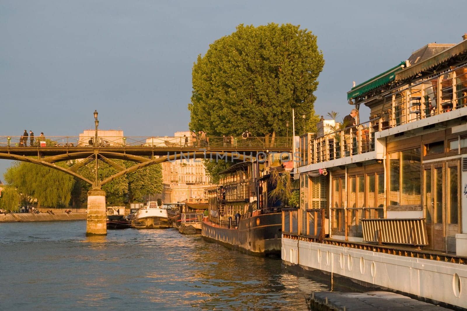 Paris and the river Seine at sunset