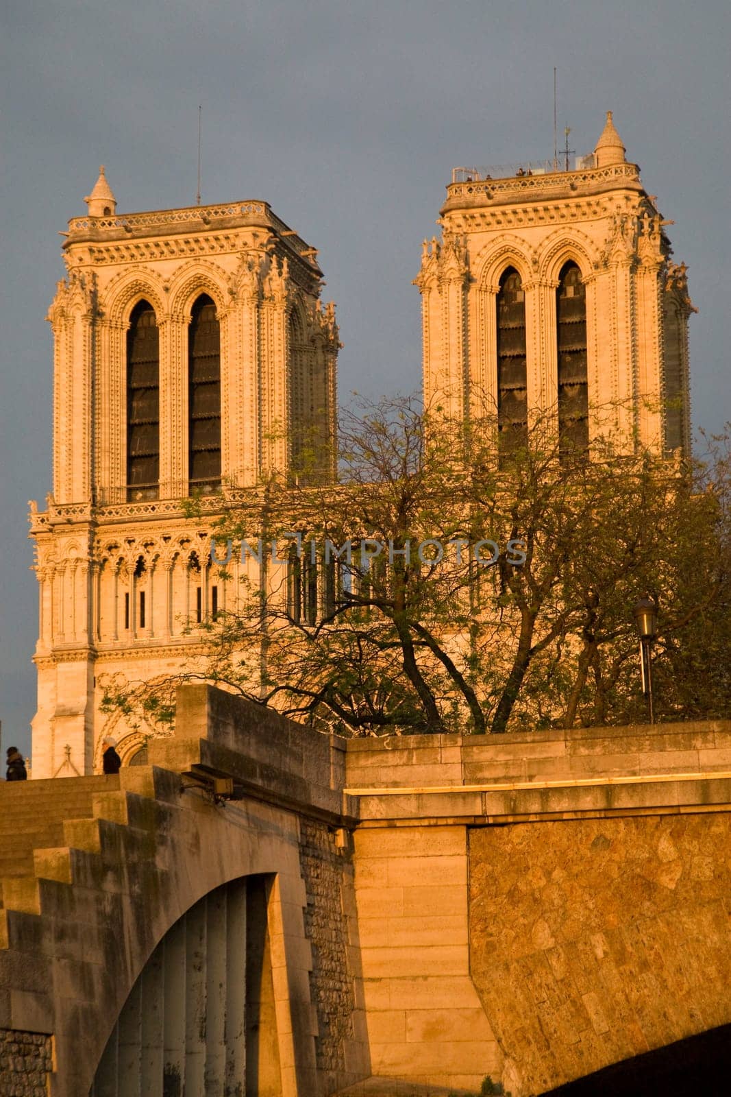 Paris and the river Seine at sunset