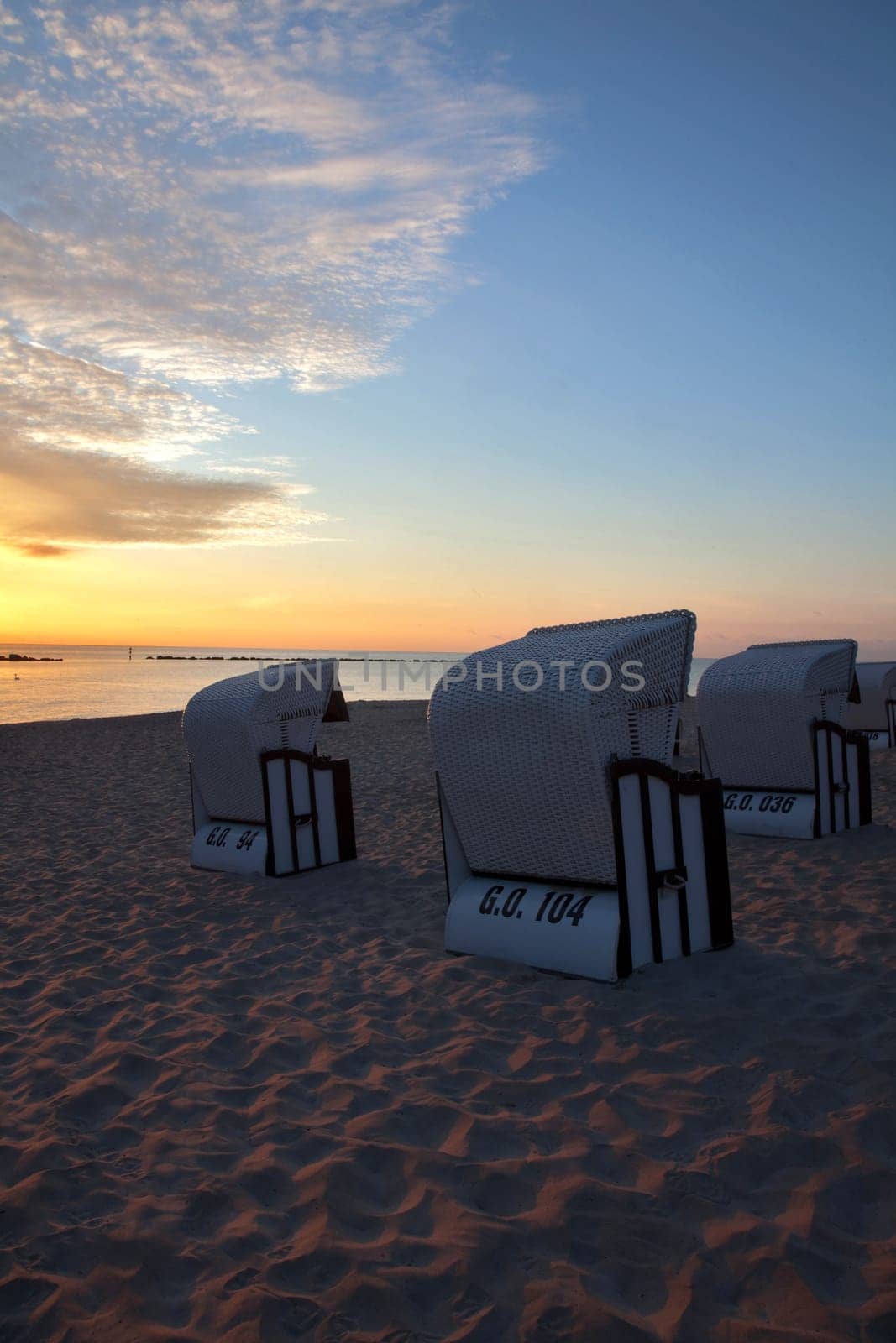 Beach chairs in the evening