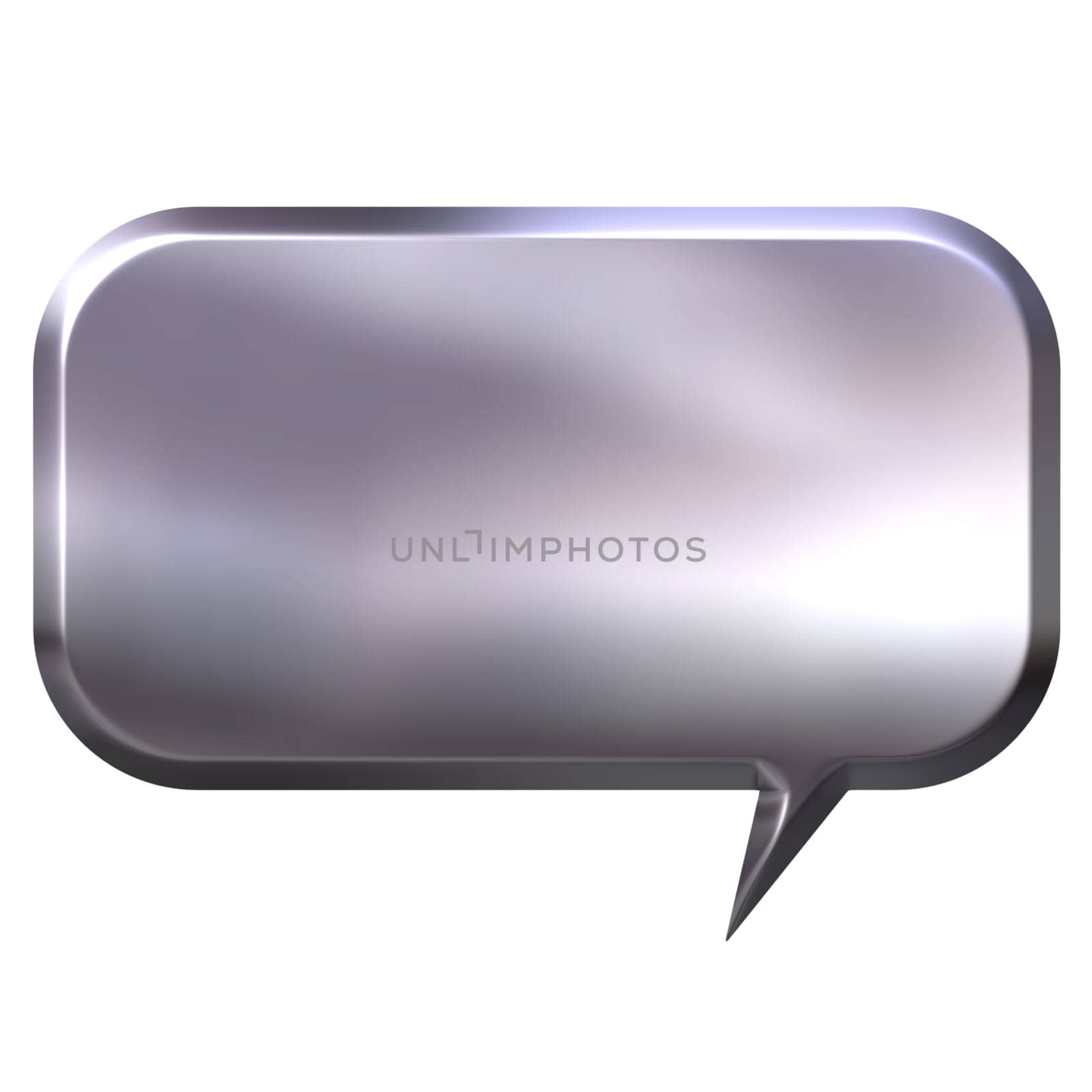 3D Silver Speech Bubble
