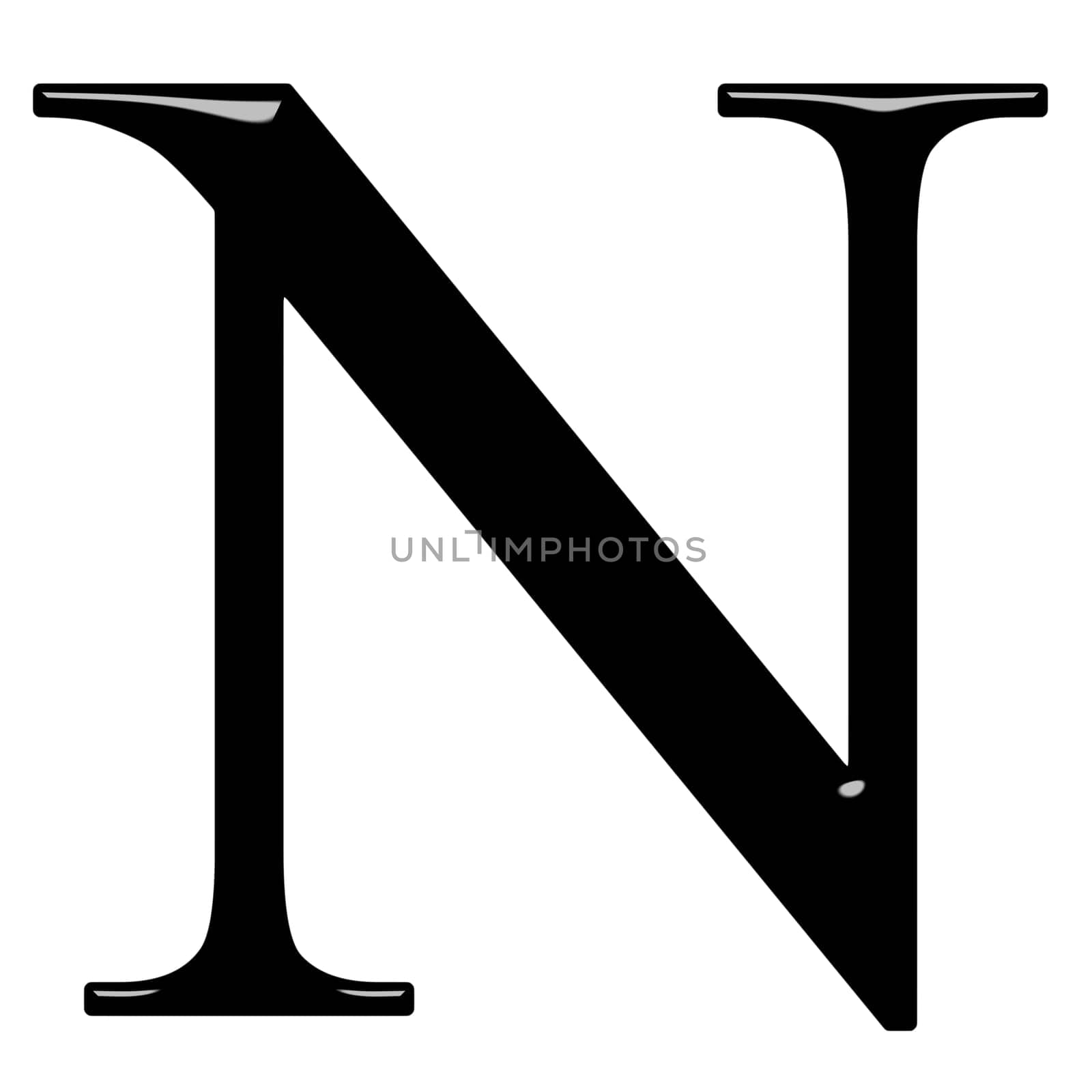 3D Greek Letter Ny