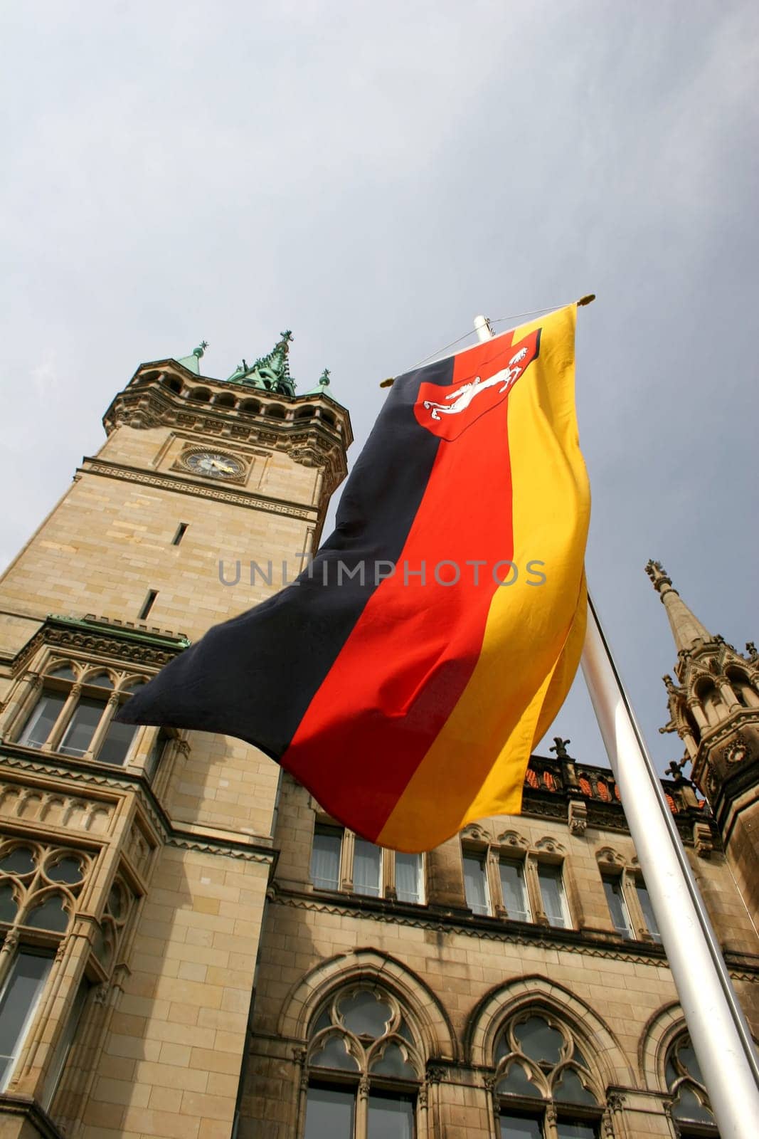 German flag in front of Braunschweig Town Hall