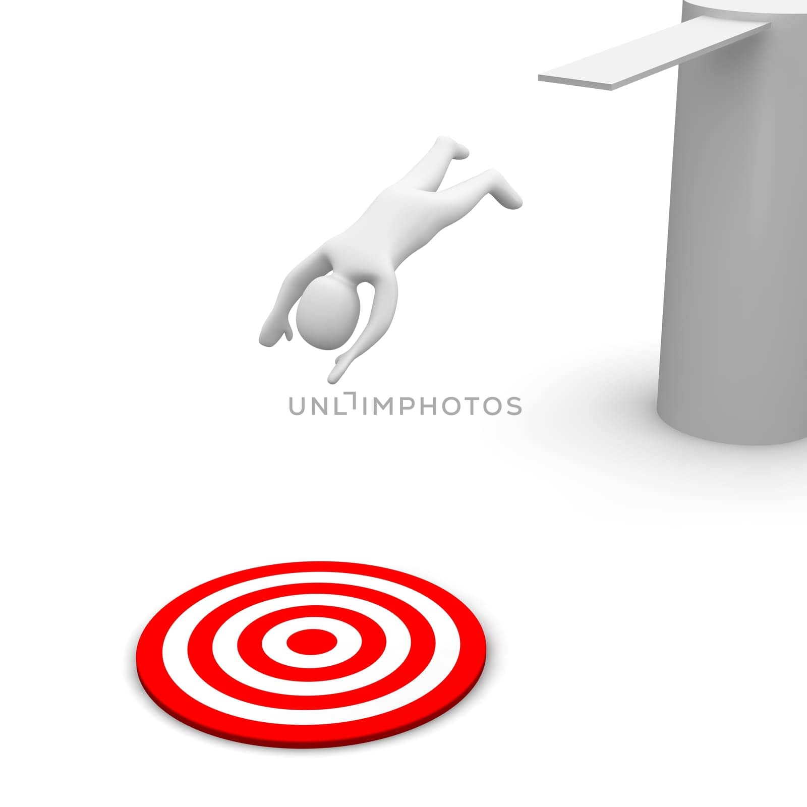 Man jumping to red target