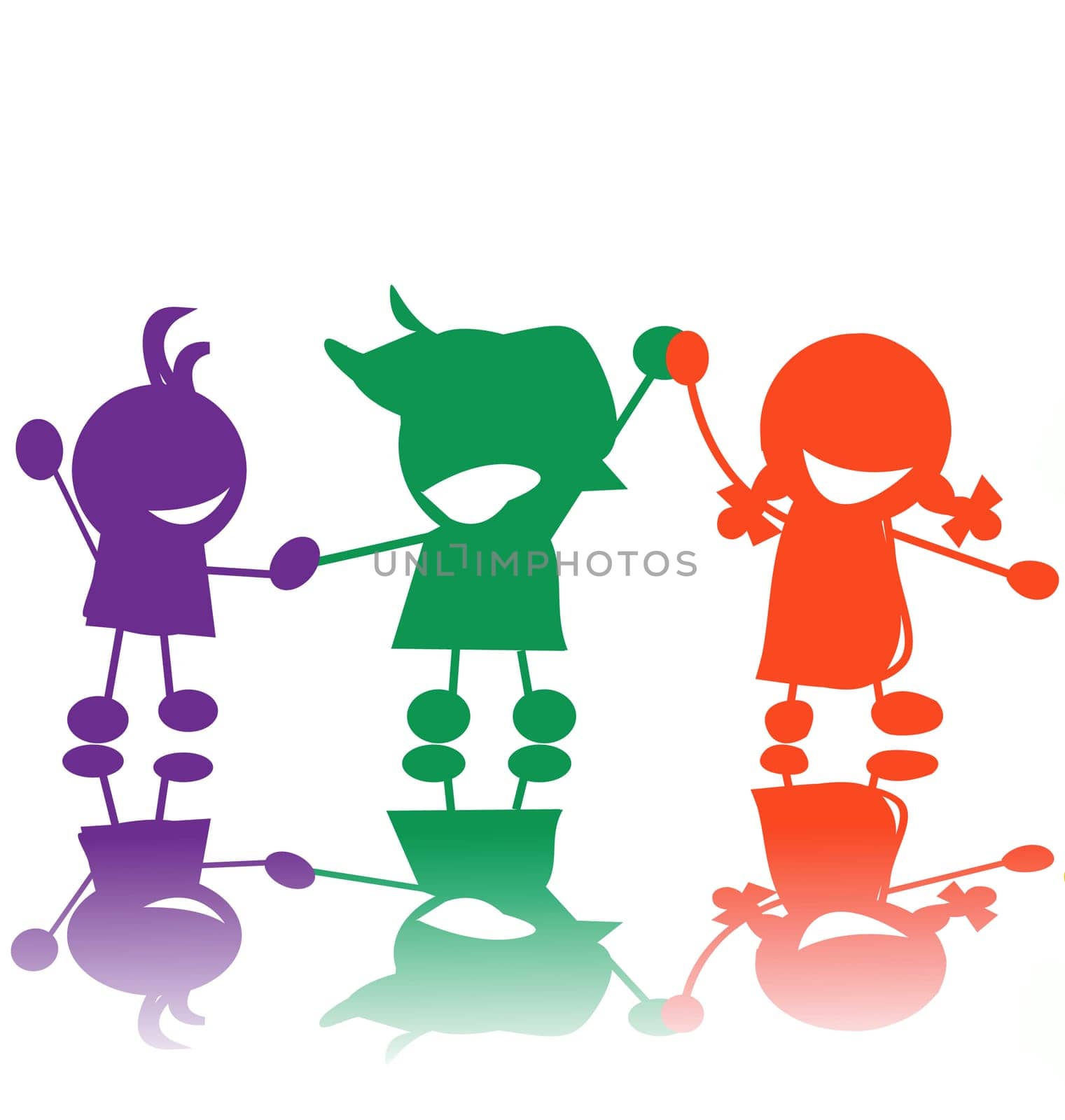 Silhouettes of children