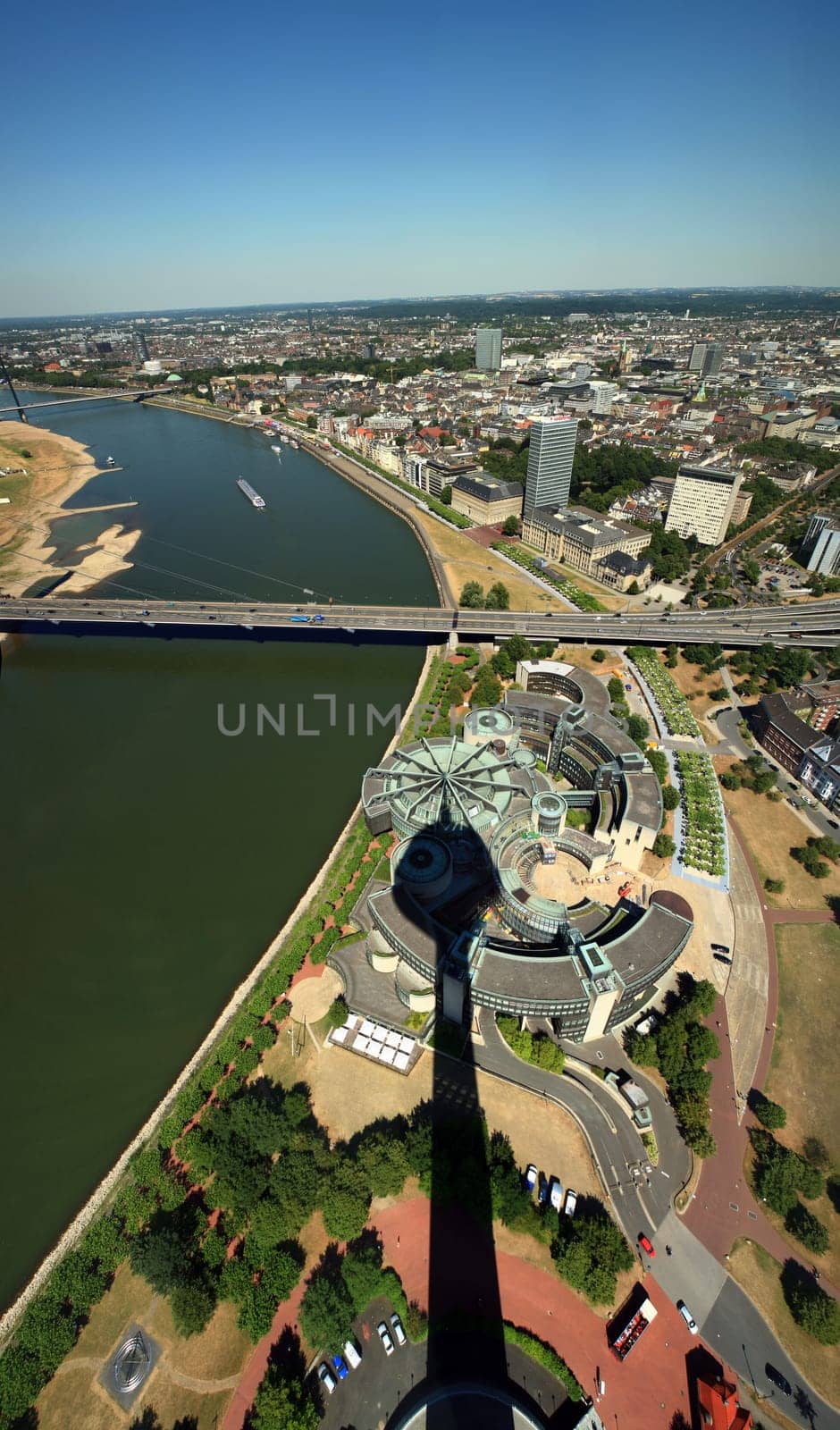 View from the Rhine Tower to the Landtag