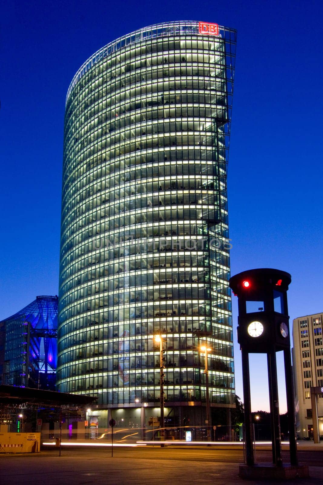 Railway tower with clock