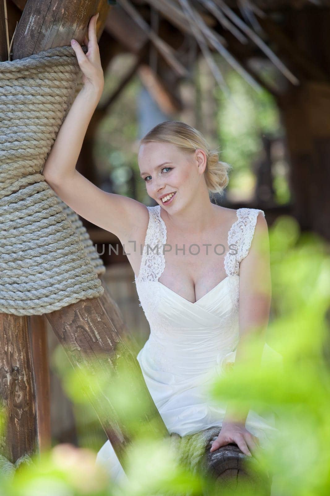 happy bride outdoor