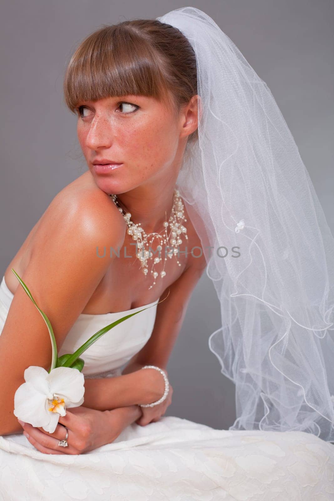sensual bride with flower