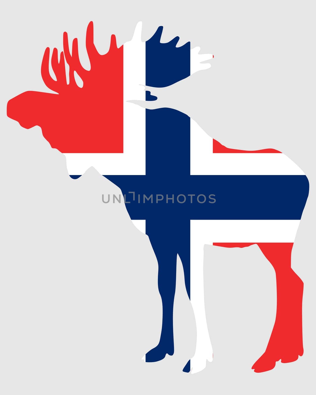 Moose in Norway flag