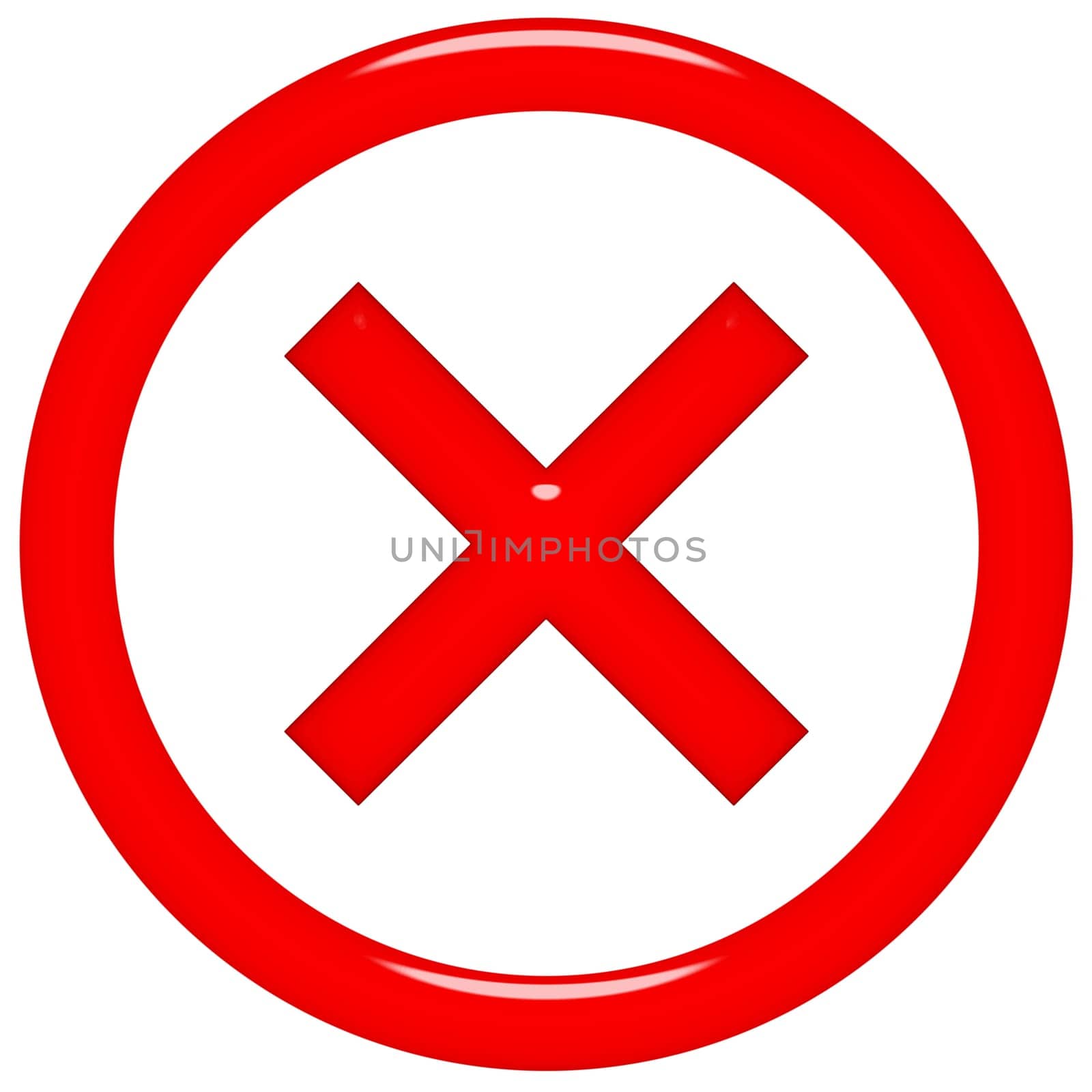 3d rejected or rated X sign