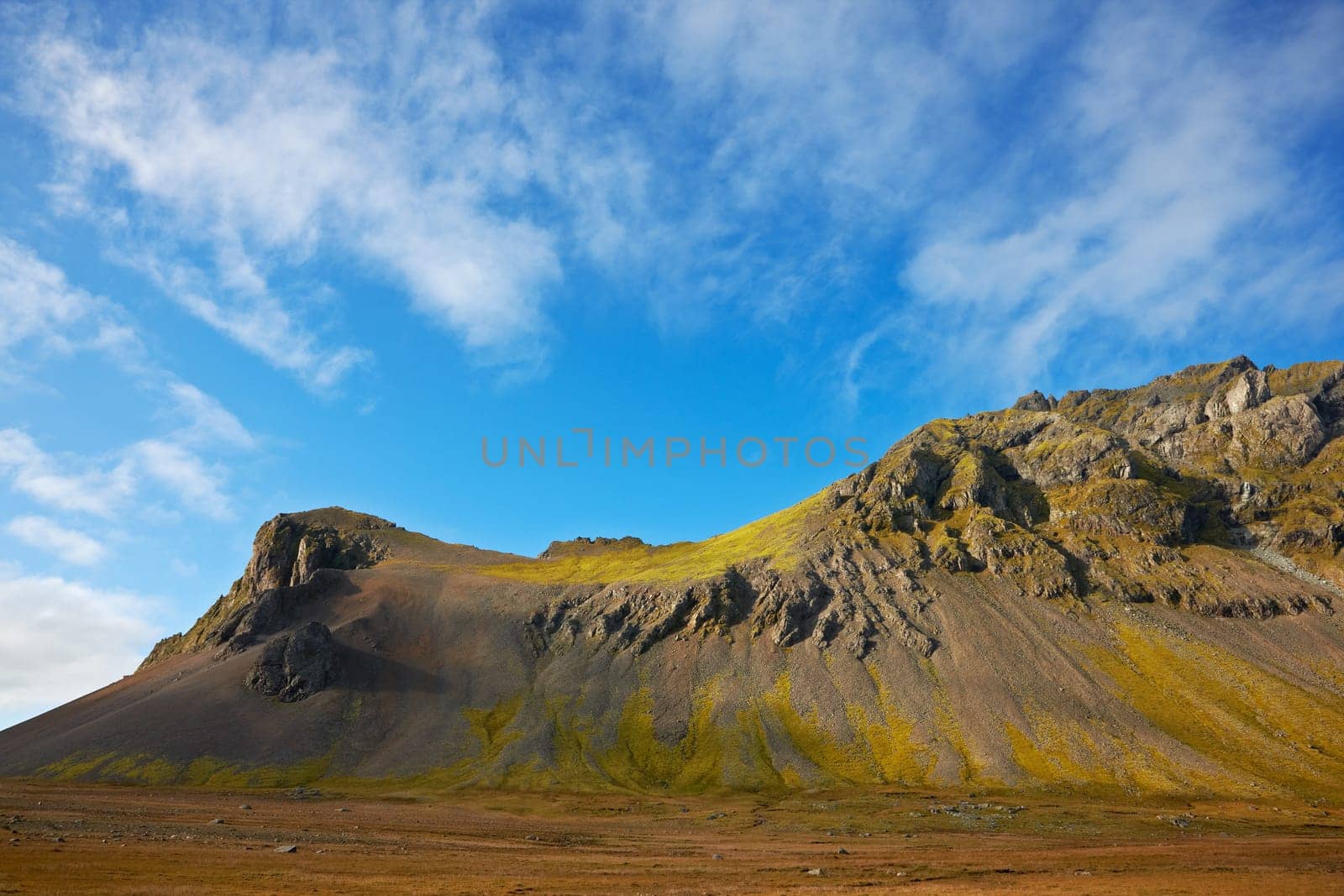 Beautiful clouds over the mountains, East Fjords, Iceland