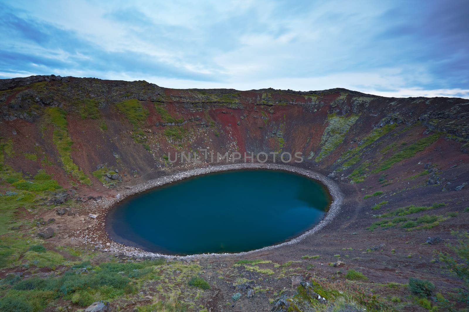 Kerid, volcanic crater lake in the Grimsnes area, south Iceland