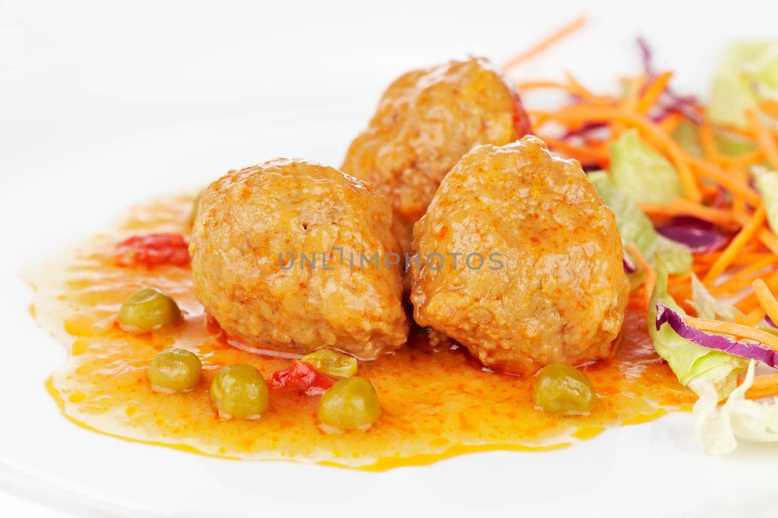 Meatballs with salad