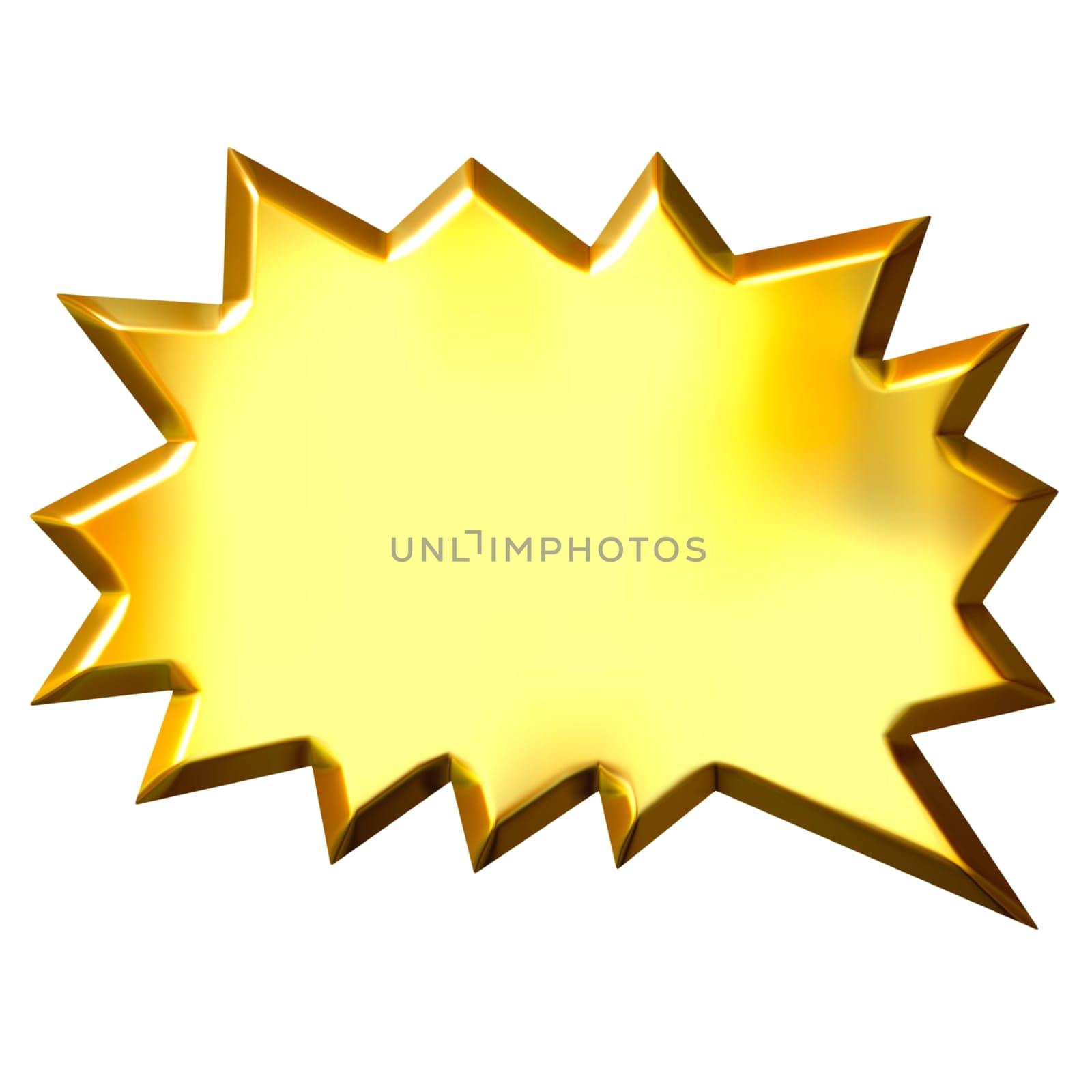 3D Golden Shout Bubble