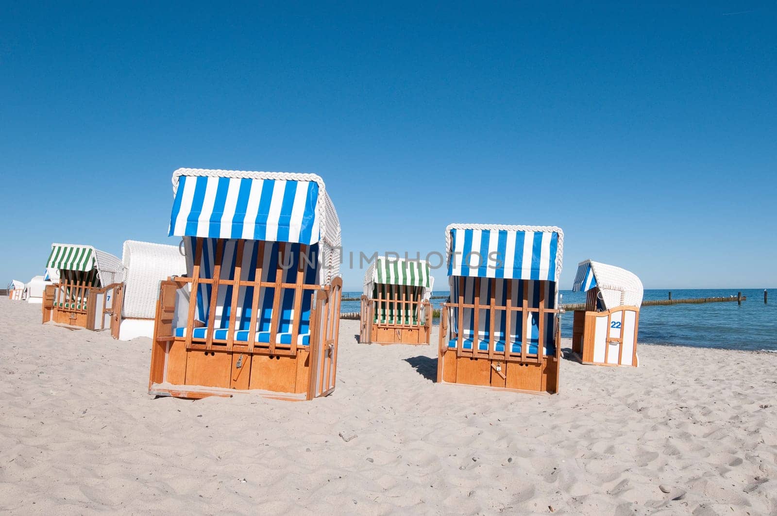 Baltic Sea beach with beach chairs