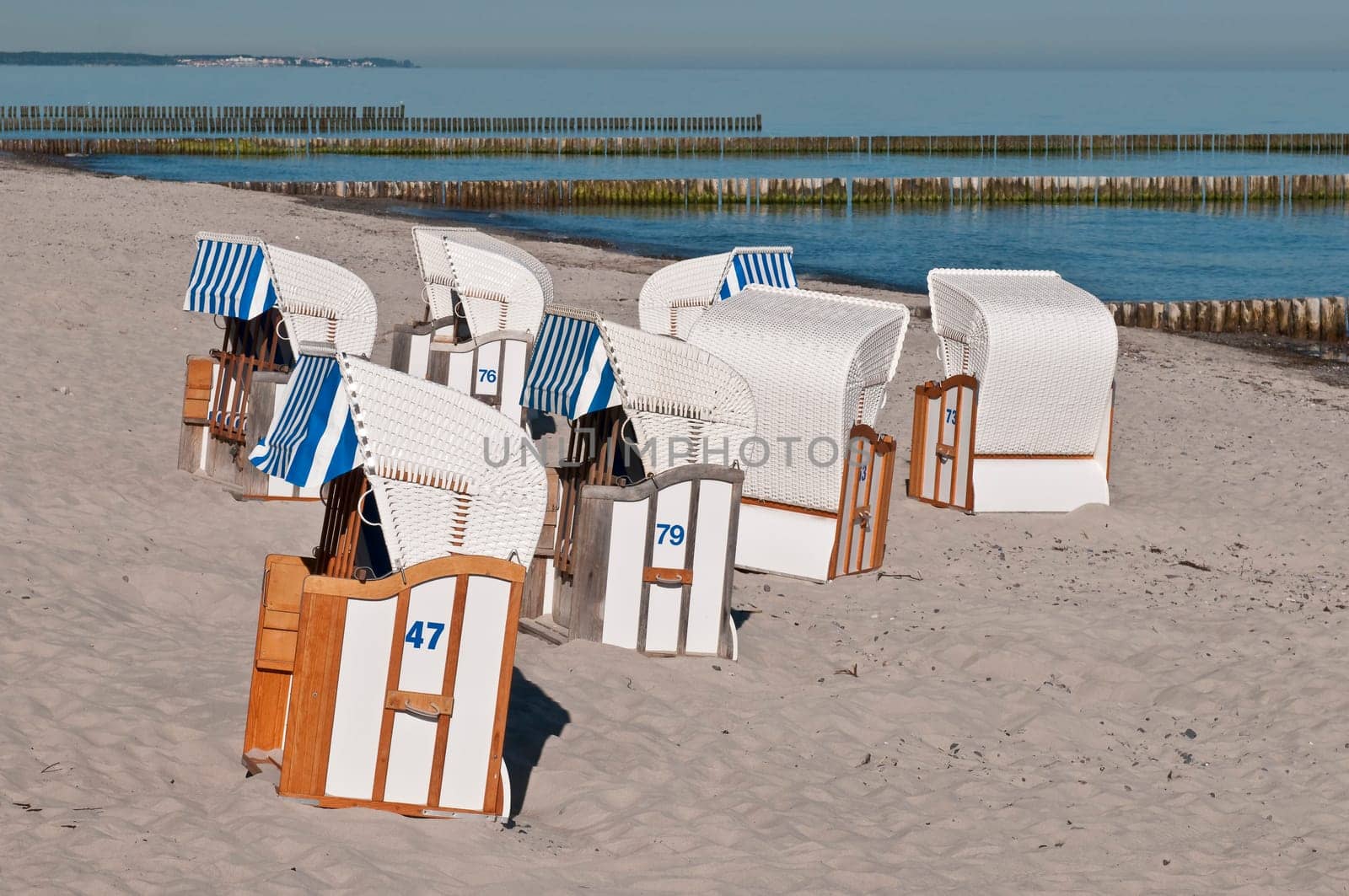 Baltic Sea beach with beach chairs