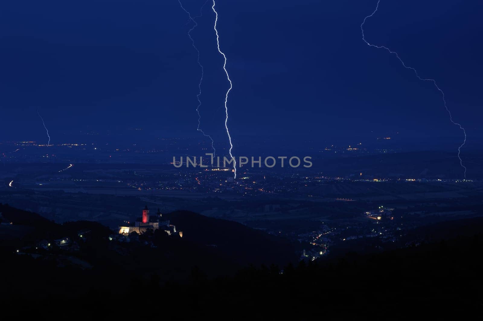 Summer thunderstorms over Forchtenstein Castle