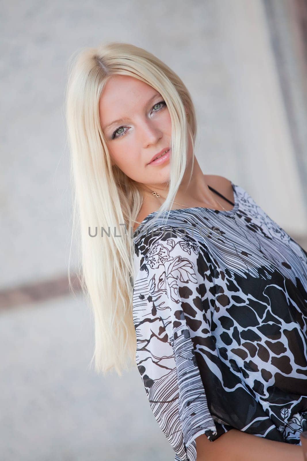 portrait of blond woman outdoor