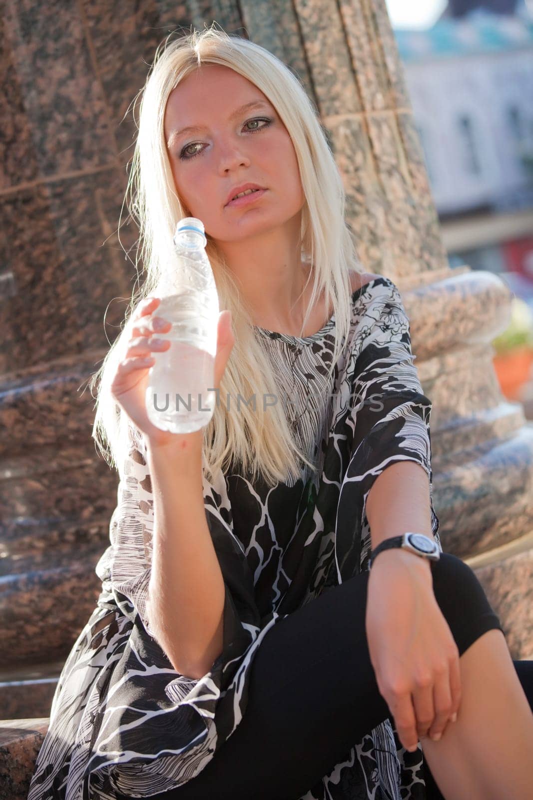 woman drinking water