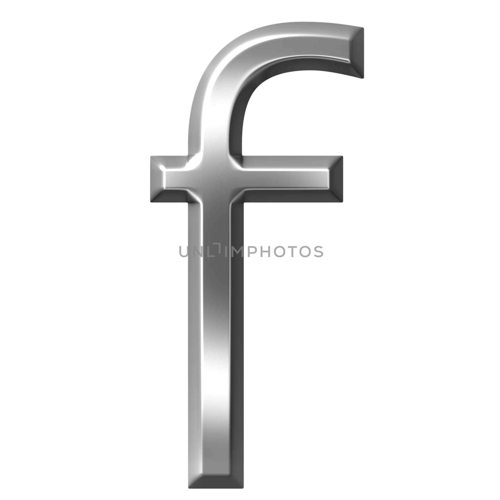 3d silver letter f