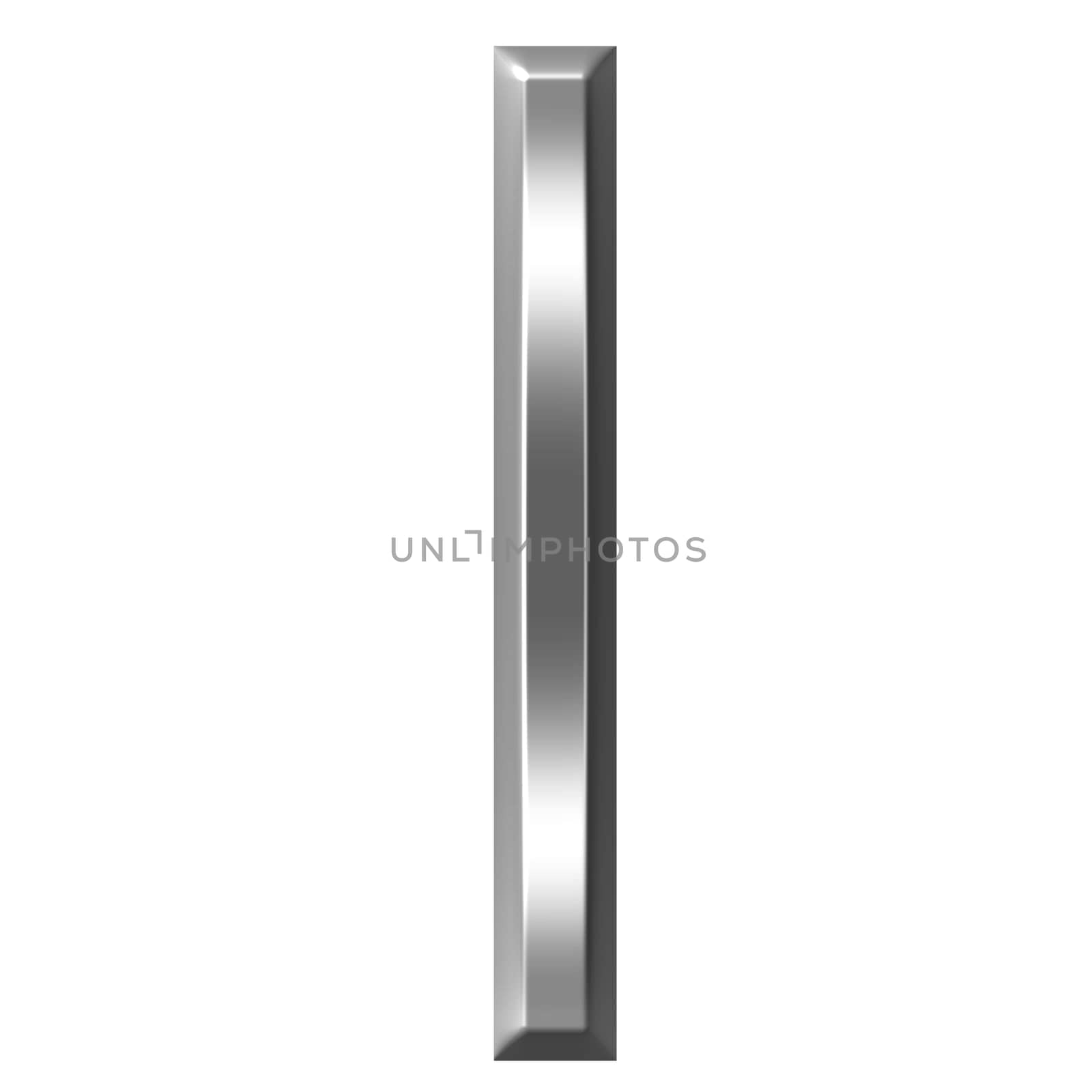 3d silver letter l