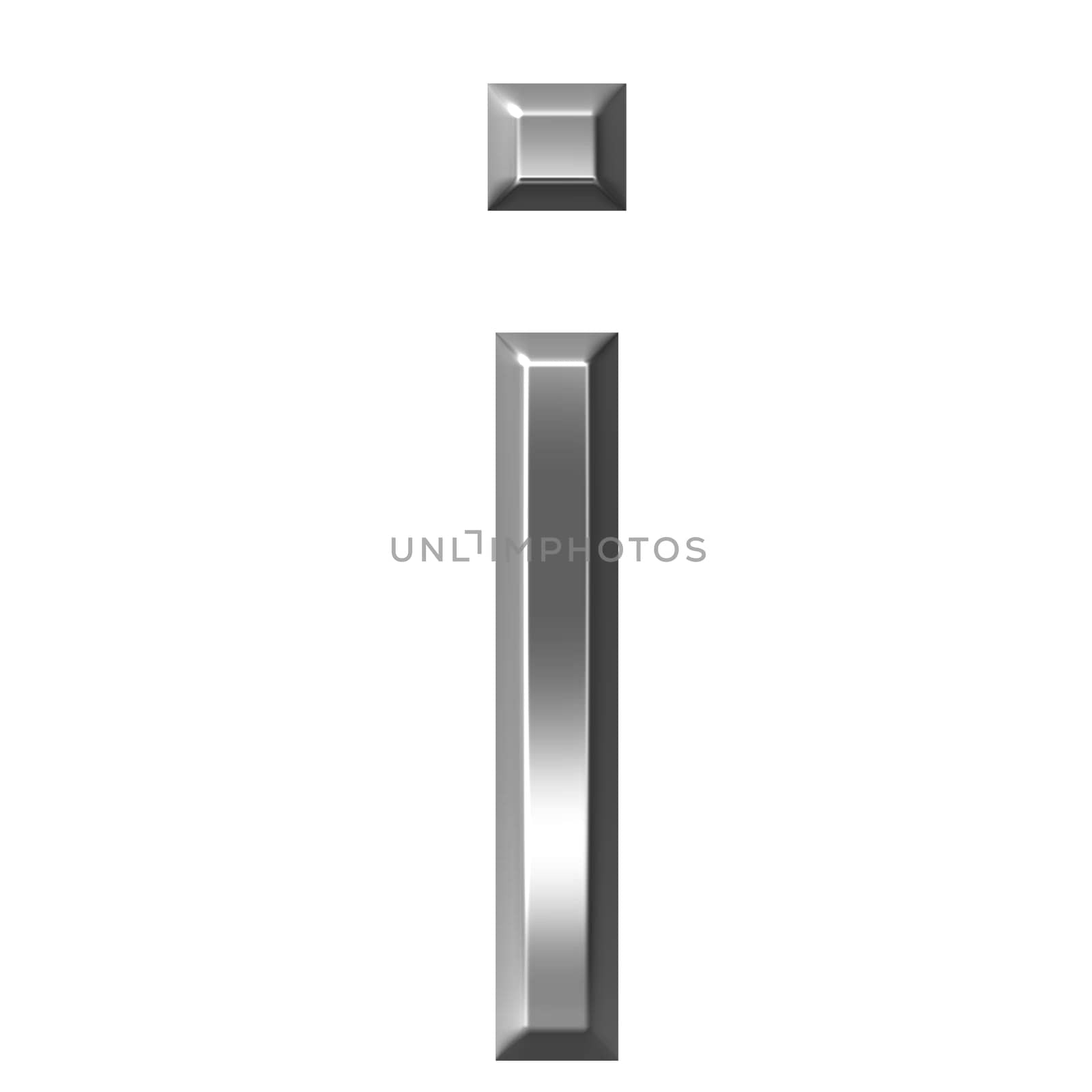 3d silver letter i