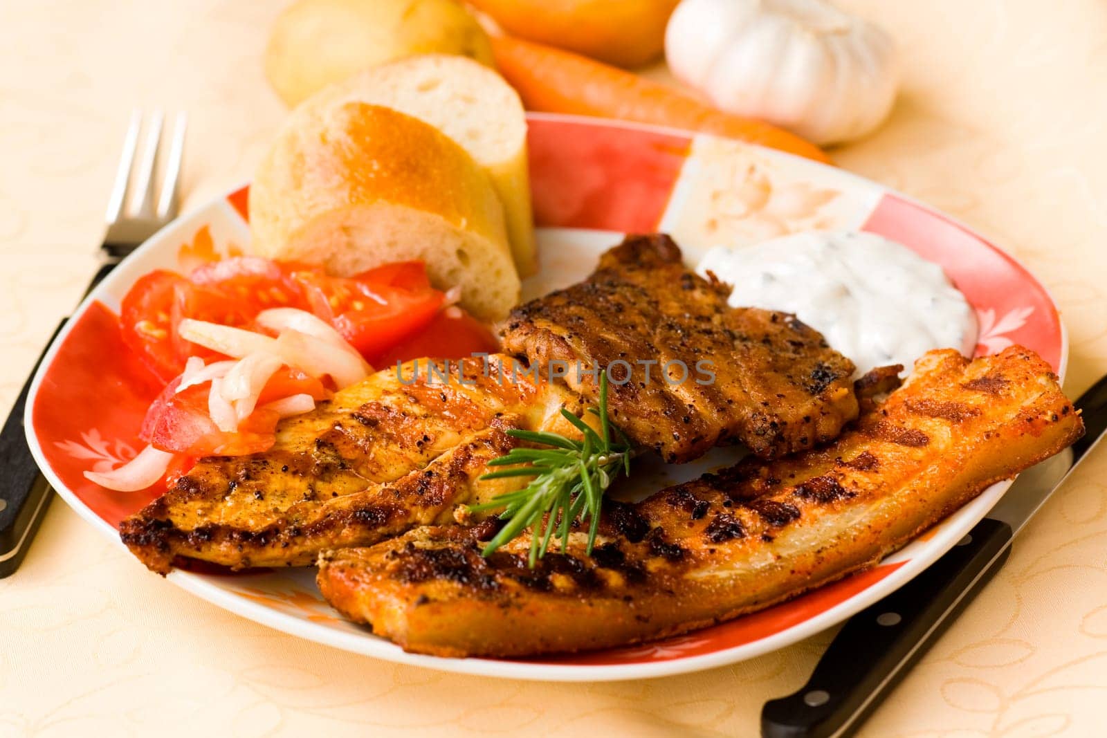 Grill,poultry and bacon