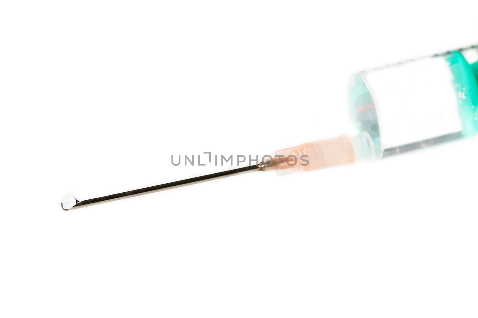 Syringe with water drops