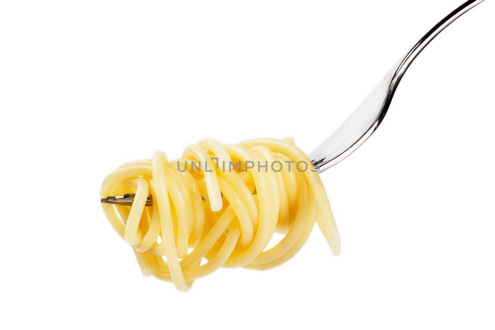 Spaghetti on fork
