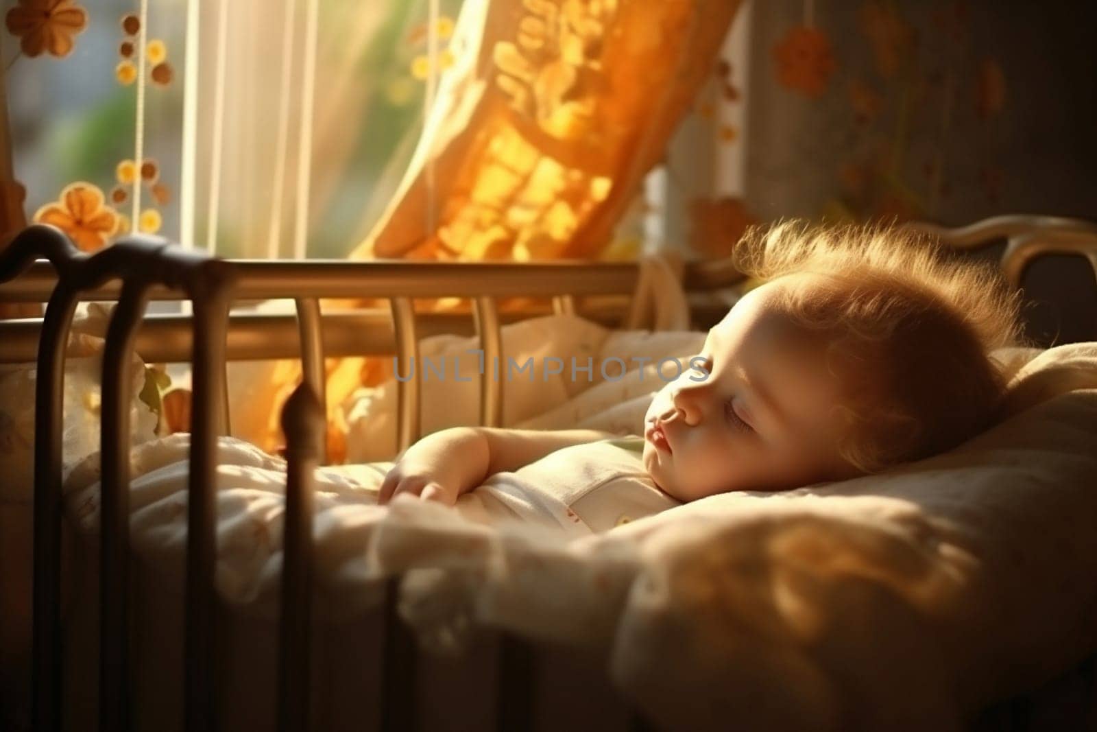 Adorable bed kid sleep face cute dream little children childhood by Vichizh