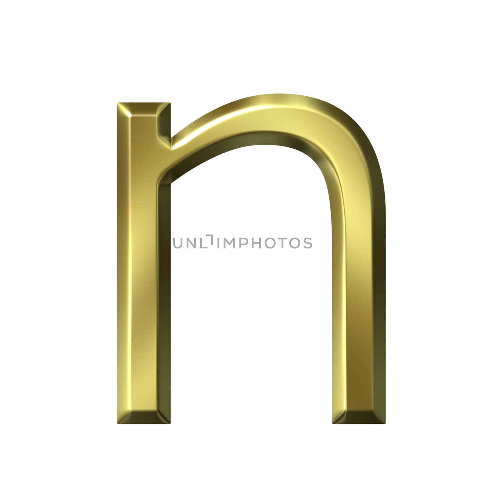 3d golden letter n