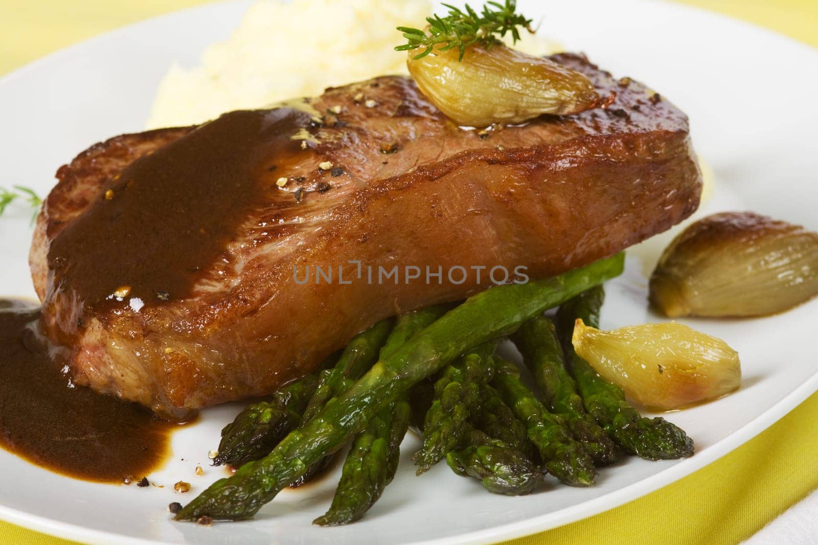 Rump steak with sauce