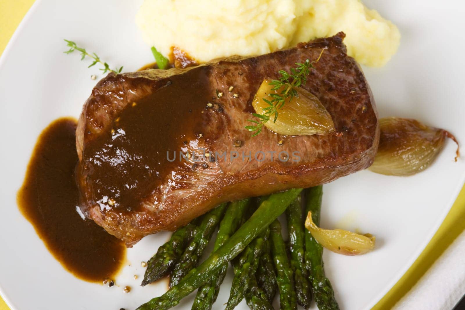 Rump steak close to the top