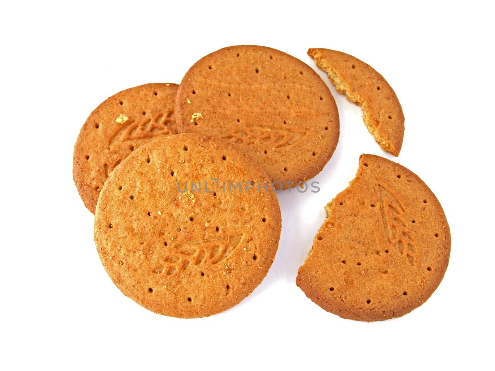 Biscuits on a white background.