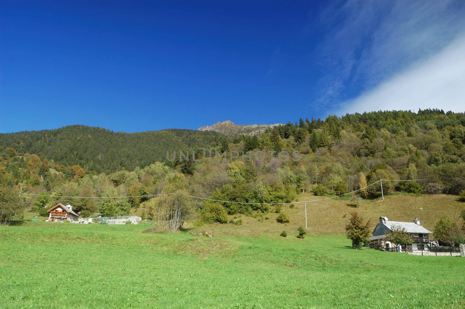Sunny day mountain landscape